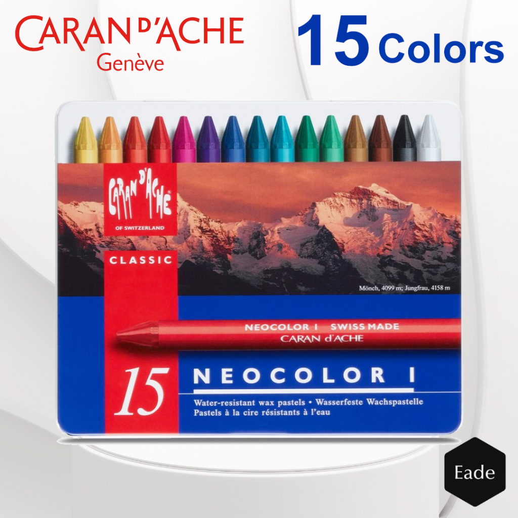 Crayon Carandache Wax Pastels 15 Colors / Krayon Pastel Wax Carand'Ache 15 Warna - Neocolor 1 Water 