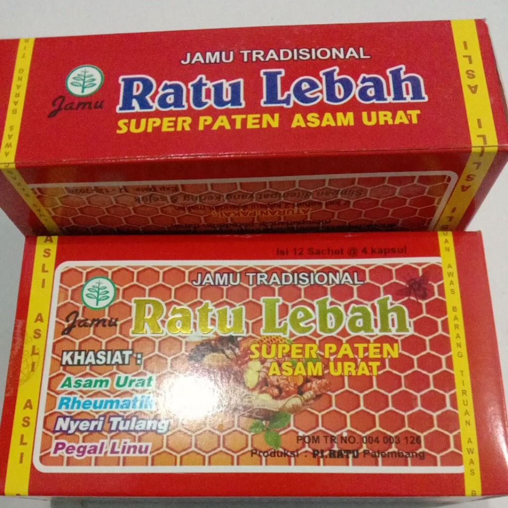Ratu Lebah Jamu Tradisional(Kapsul) Asam Urat Reumatik Nyeri Tulang Pegal Linu 48Kapsul