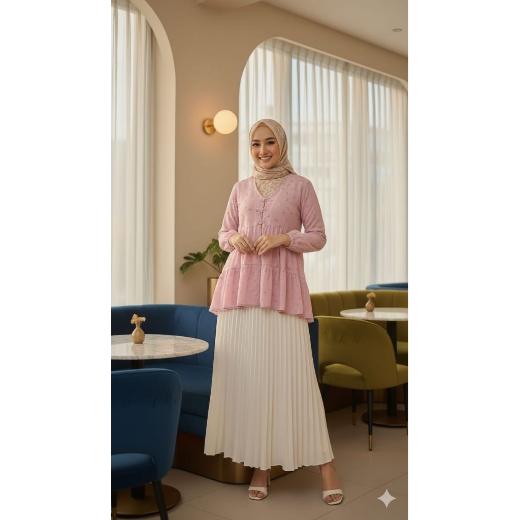 cardigan ceruty kancing motif