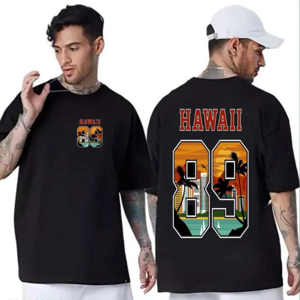 Kaos Distro / Kaos HAWAI 89 / Kaos Unisex / Kaos Lengan Pendek / Pakain Pria / Atasan Wanita