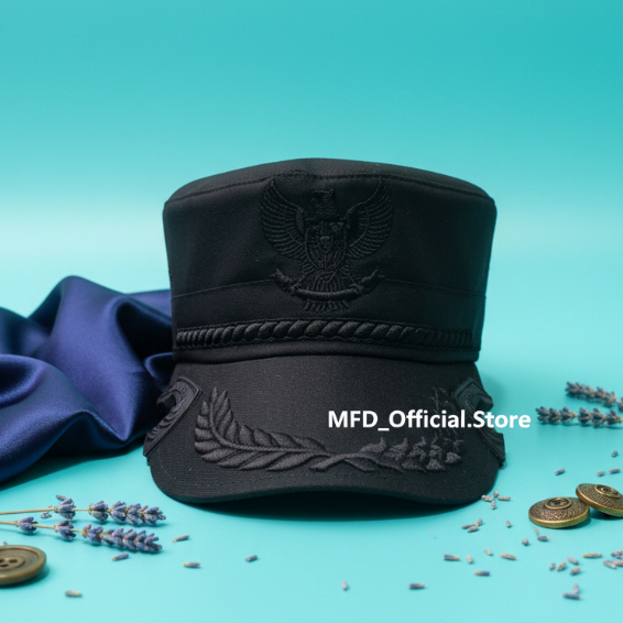 Topi KOMANDO CAMAT Premium Full Bordir Hitam Coak topi garuda Komando