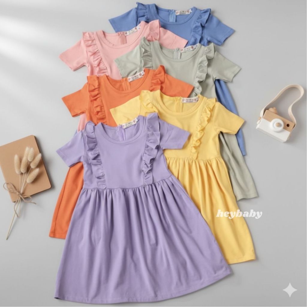 HEYBABY-Password Dress Olive 190 dress anak perempuan bayi motif lucu 6 Bulan - 6 Tahun