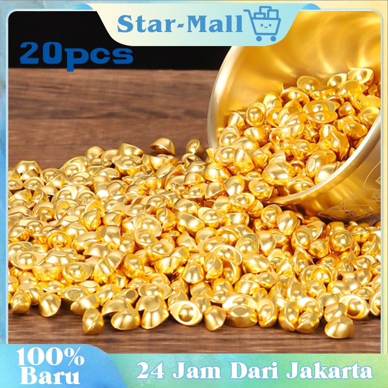 20pcs Cina Hiasan Yen Pao Yuan Bao Feng Shui Gold Yen Pao Ornamen Yuan Bao Uang Emas Souvenir