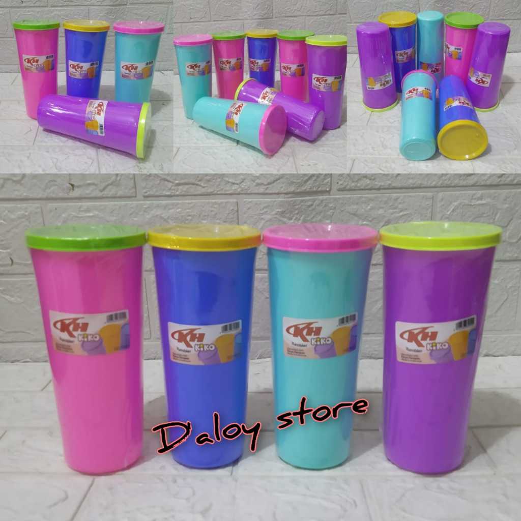 Gelas Cangkir Minum Mug Tutup Plastik / Gelas Minum Harian / Gelas Tutup