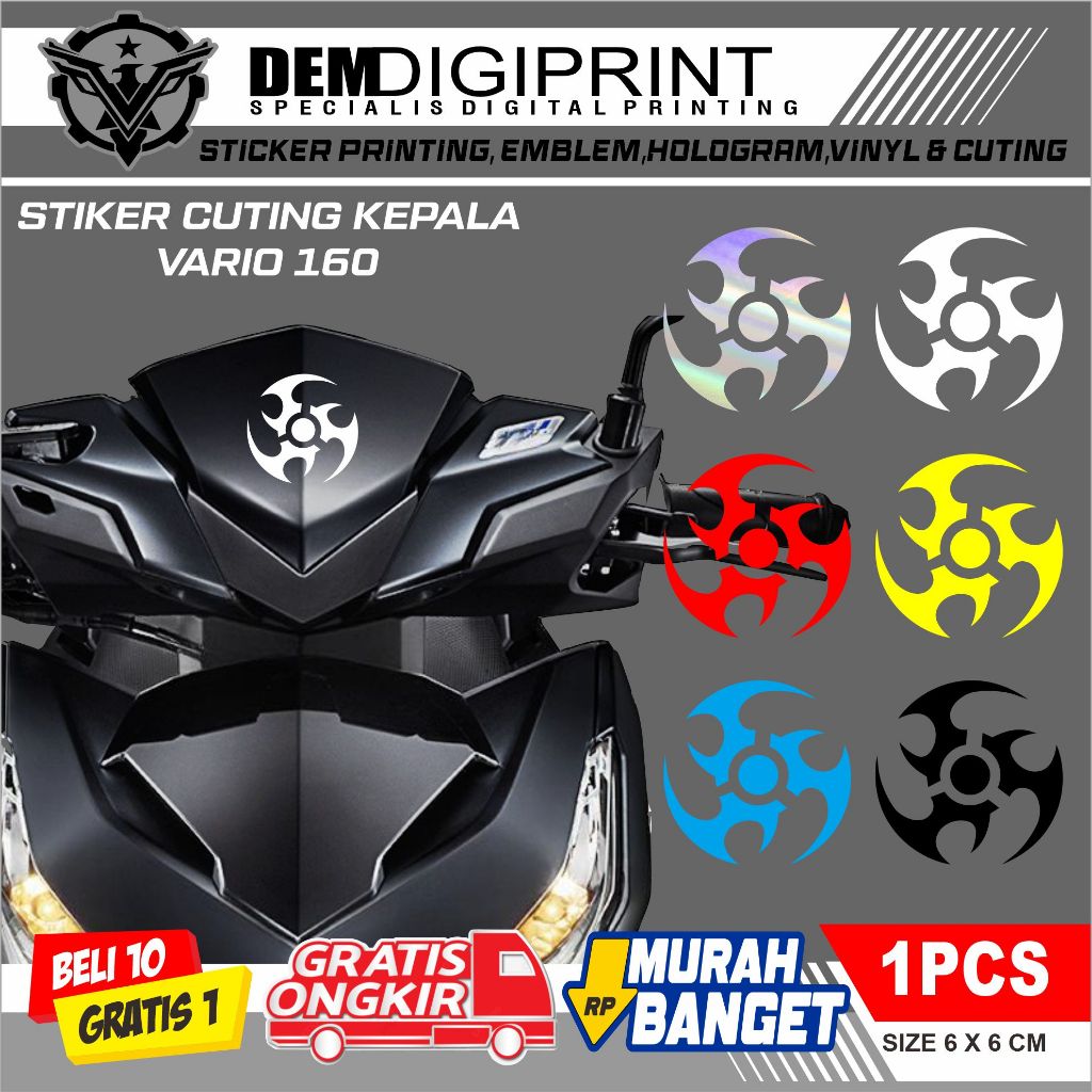 Stiker visor vario 160 stiker logo keren untuk kepala motor vario 160
