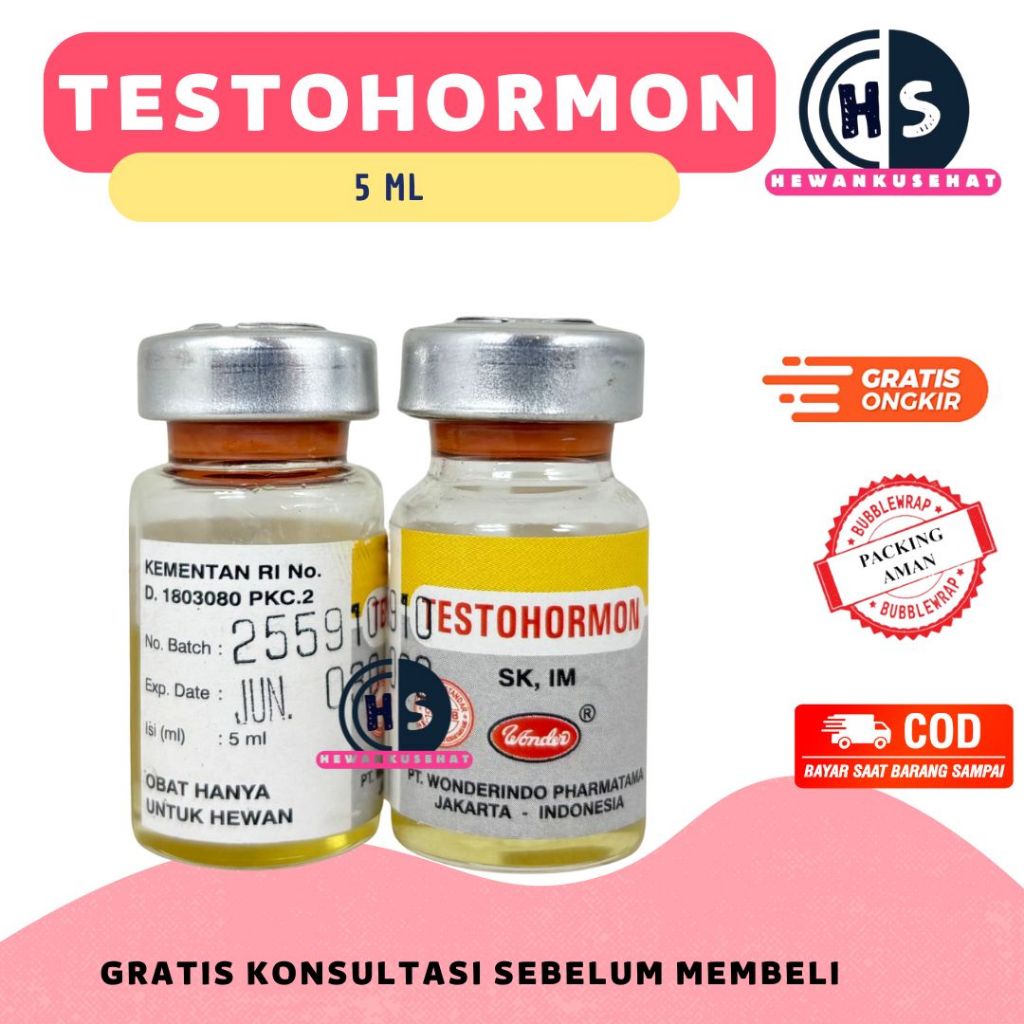 TESTOHORMON 5 ml -  Wonder Mengatasi Gangguan Reproduksi Hewan