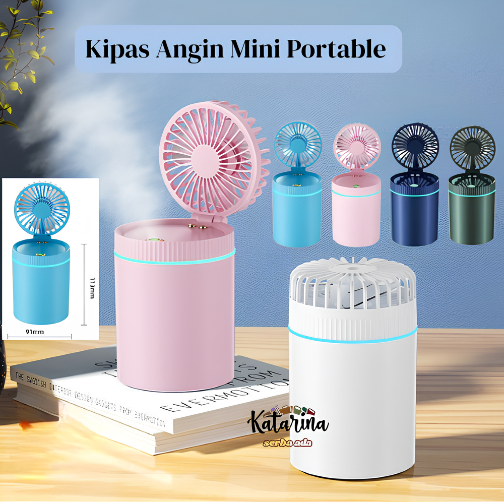 Kipas Mini Humidifier Diffuser 3in1 / SPRAY FAN Kipas Angin Uap Air / Kipas Mini Portable Cooler