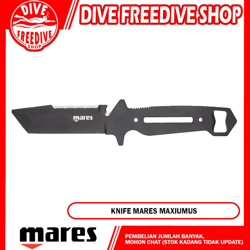 Knife Mares Maximus SS440 Pisau Selam Stainless Steel Scuba Diving Freediving Spearfishing Dive Free