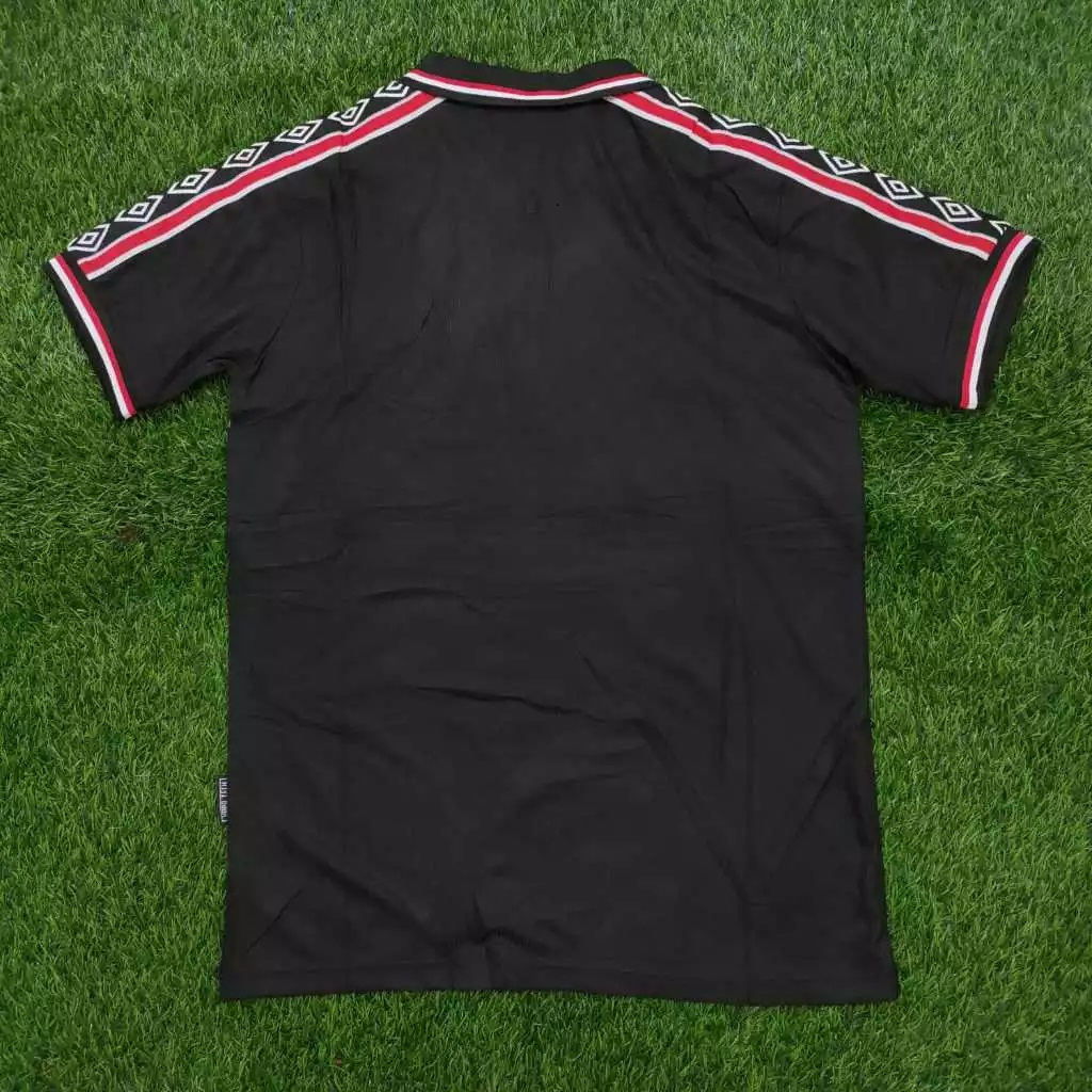 JERSEY BOLA RETRO MU 3RD TREBLE HITAM 1998/1999 GRADE ORI HIGH QUALITY JUMBO XXL 2XL