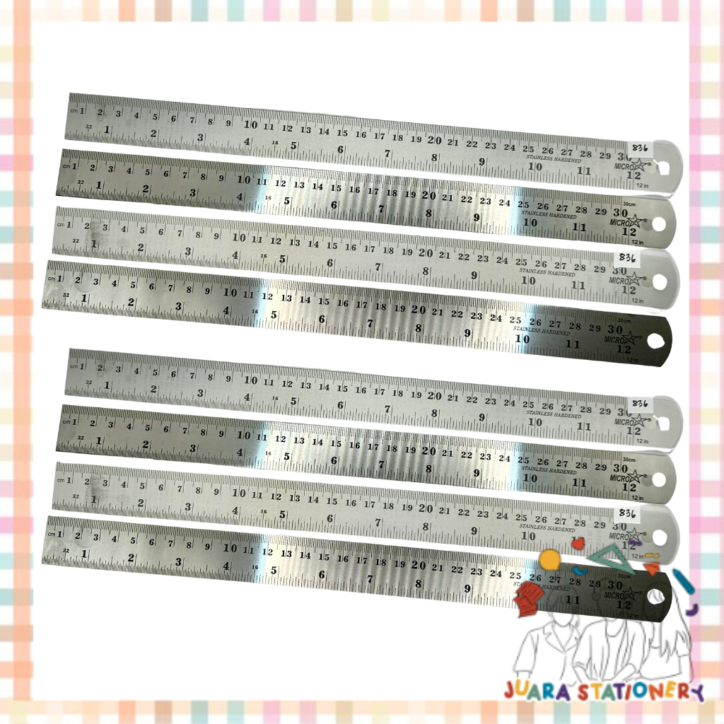 (836) Penggaris Besi Panjang 30cm / Penggaris Panjang / Penggaris