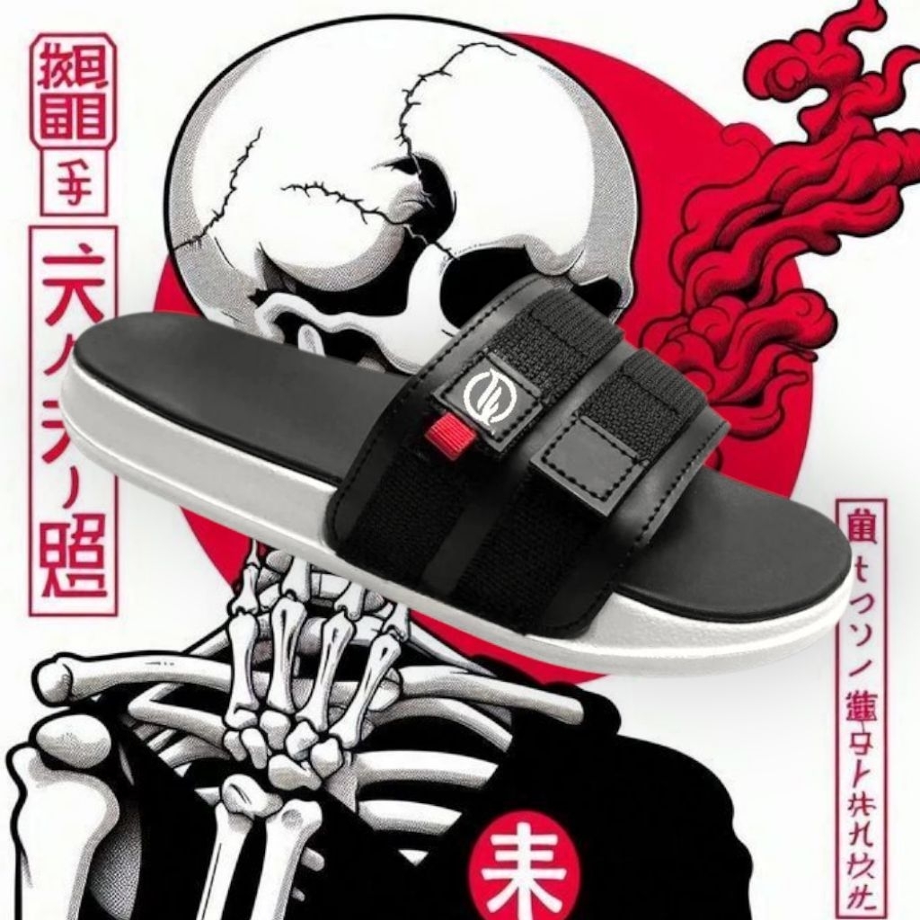Sandal Slop Pria Distro Keren Sendal Selop Cowok Kece IMPOR HYBRITTE GANTUNGAN Terbaru
