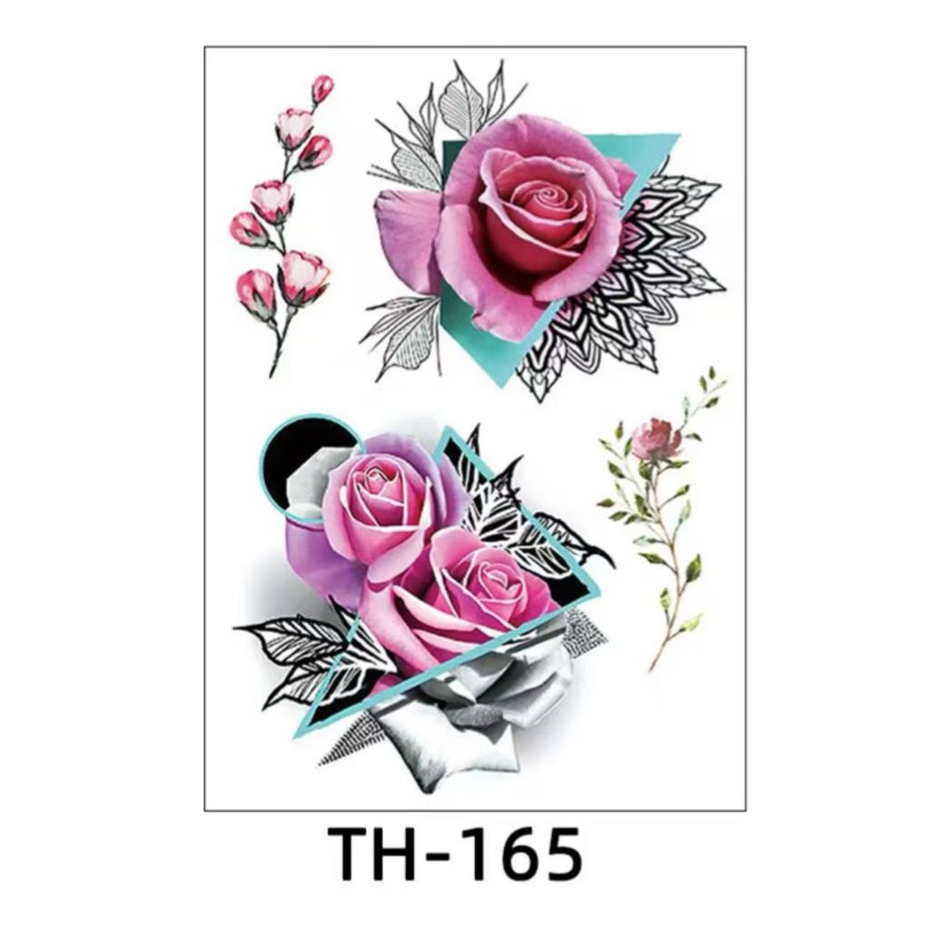 Tato lengan bunga warna-warni. Tato temporer. Tahan lama. Tujuh hari.