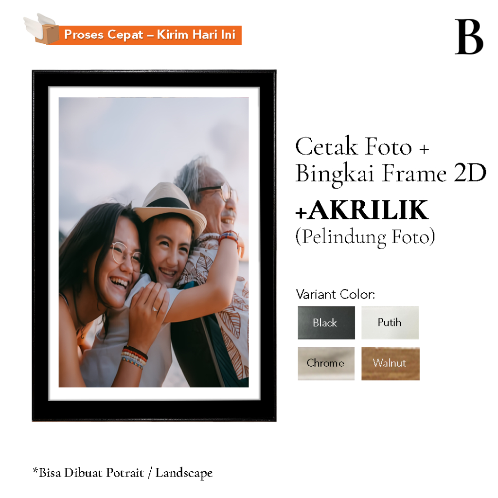 Bingkaimu Custom Cetak Foto + Akrilik Frame Bingkai Foto Dinding Hiasan Dinding Dekorasi Aesthetic