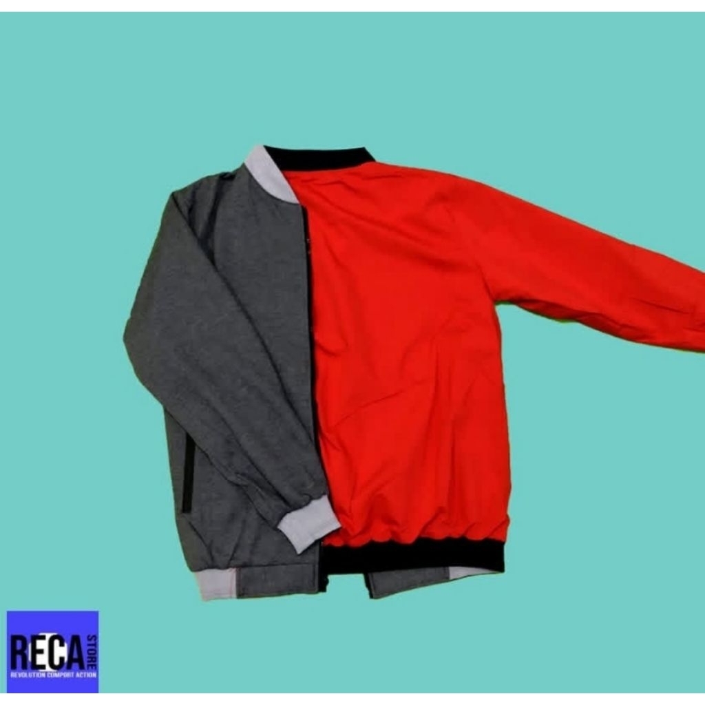 JACKET BOMBER IN OUT MERAH