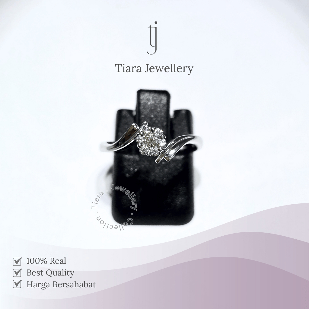 Tiara Jewellery - Dainty Twist VVS Diamond Women Ring 18K White Gold [WF6] / Cincin Wanita Cantik Mo
