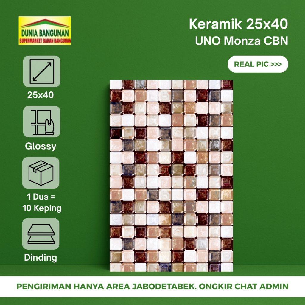 Keramik Dinding UNO 25x40 KW1 Monza CBN Keramik Kamar Mandi