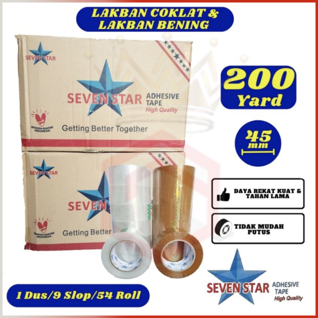 Lakban Bening 45 x 200y / Lakban 45mm x 200y / Lakban 45x200y 1 dus / lakban 45 x 200y 1 dus isi 54 