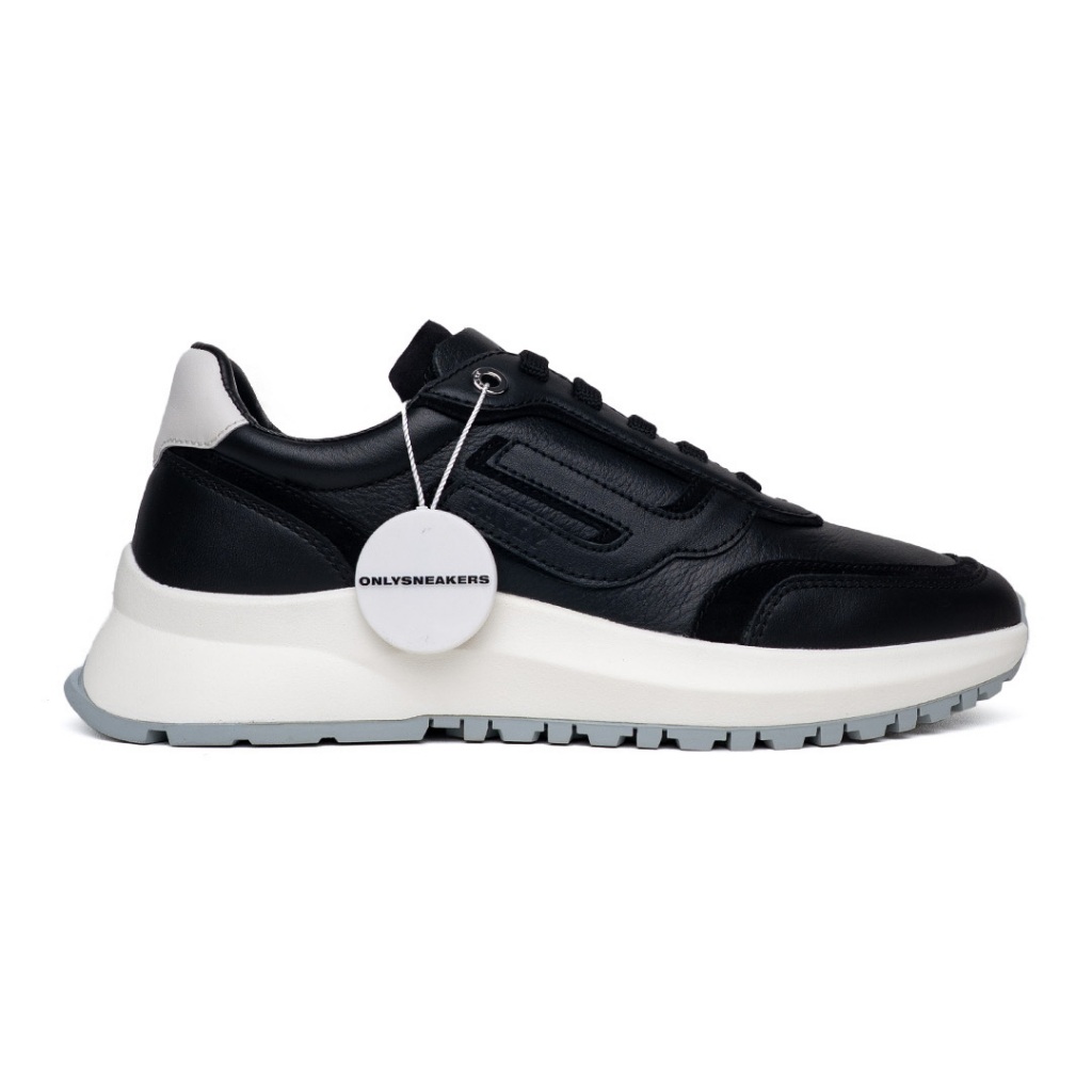 BALLY DEMMY LEATHER SNEAKERS BLACK WHITE