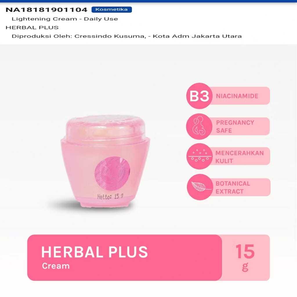 HERBAL PLUS Lightening Cream / Herbal Plus BPOM Original