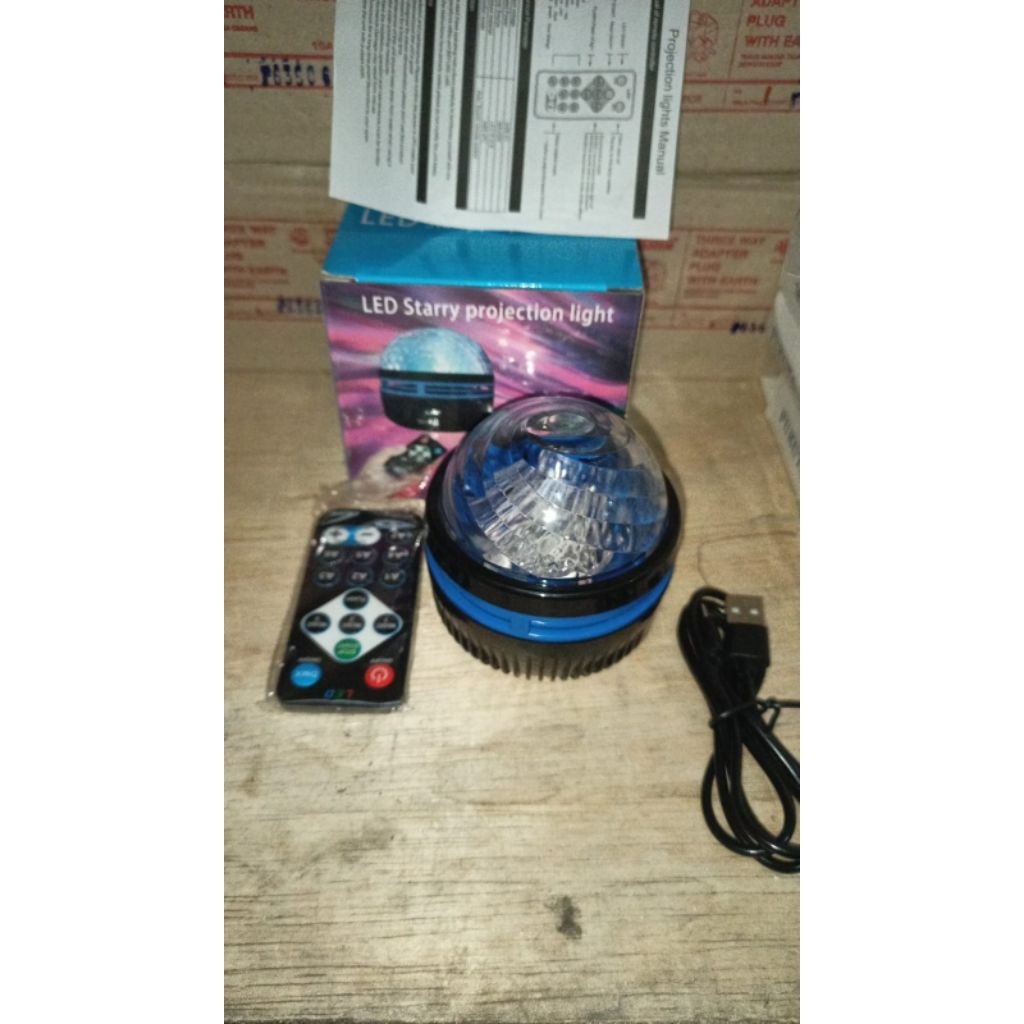 Lampu Disco Q6 Magic Ball Wascom Lampu disco warna warni LED Bisa putar otomatis Lampu RGB Lampu dis