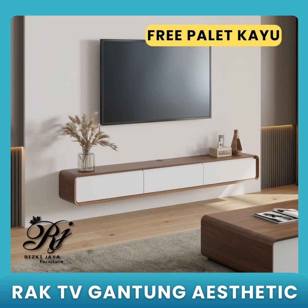 Rak tv gantung minimalis aesthetic