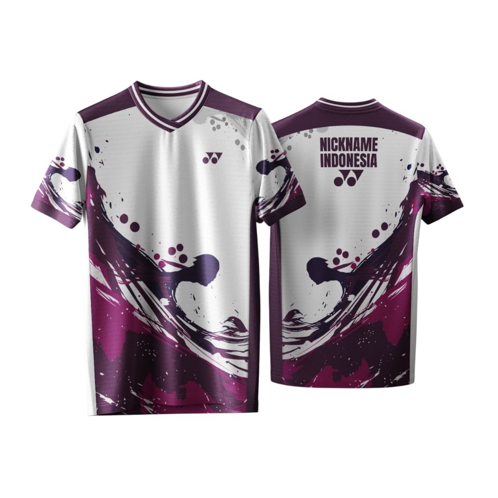 Jersey Badminton Custom Nama Logo Dryfit