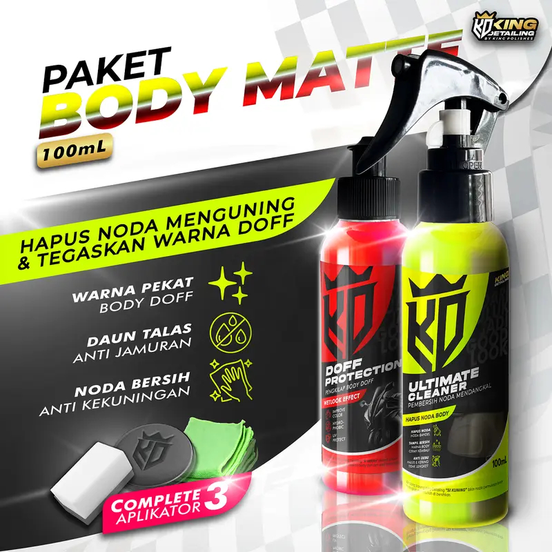KING POLISHES Paket Body Matte - perawatan body doff - Hapus Noda Baret - penghilang baret halus