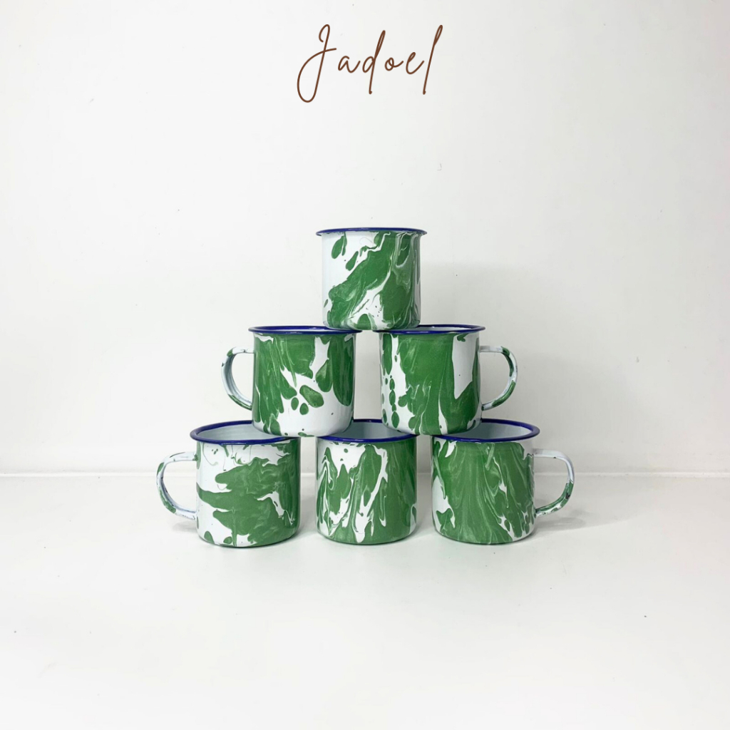 Mug Gelas Cangkir Blurik Enamel Jadul Gelas kopi Blirik 7 cm Coffe