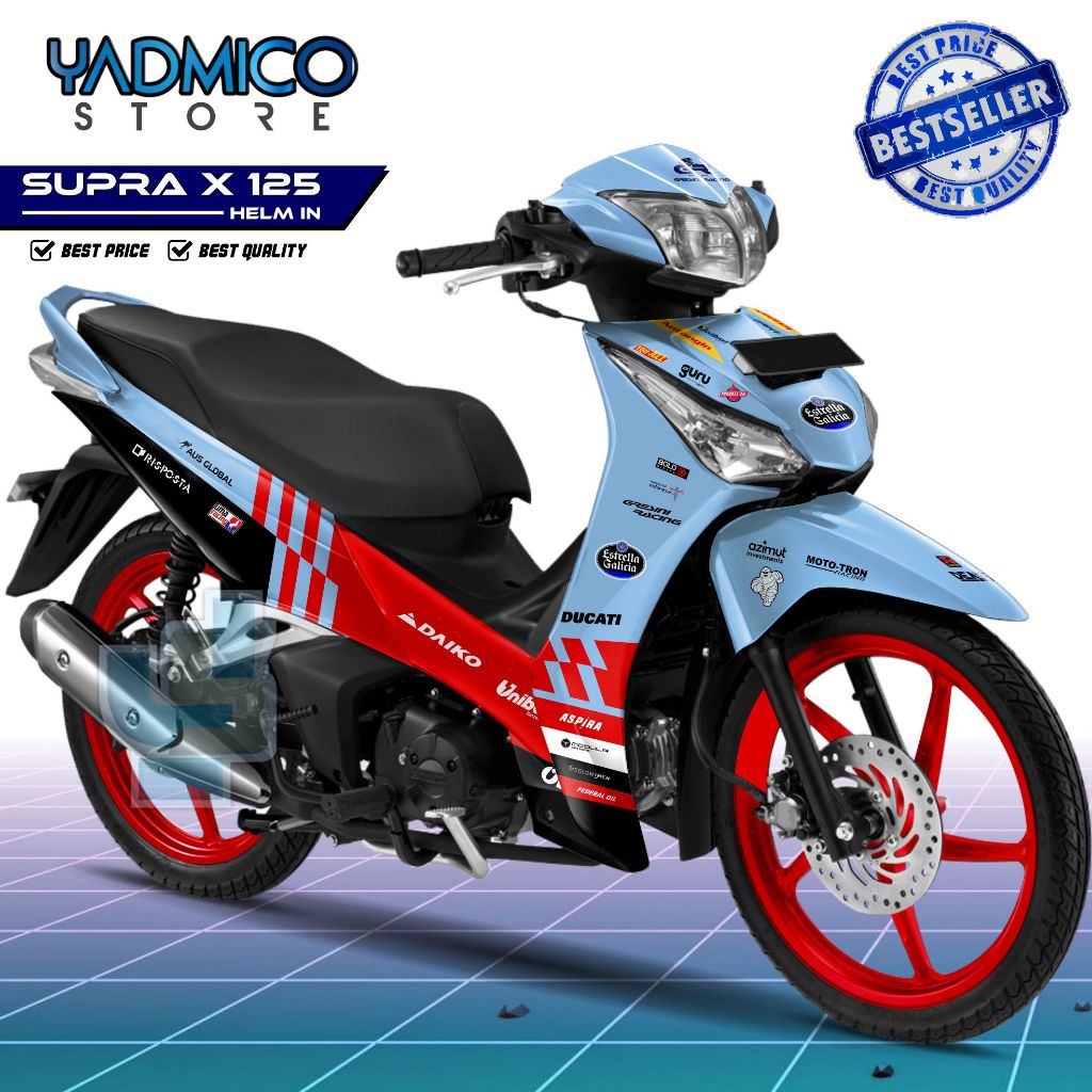 【PROMO】 Decal Supra X 125 Helm In Full Body / Stiker Motor Supra X 125 Helm In Fullbody / Dekal Supr