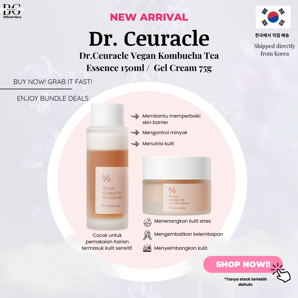 Dr.Ceuracle Vegan Kombucha Tea Essence 150ml /  Gel Cream 75g