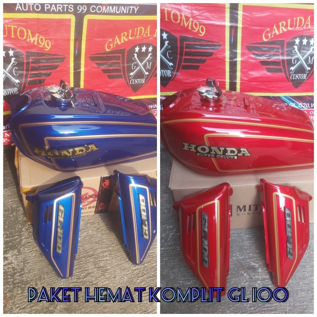 Promo baju body honda gl 100 bodyset gl 100 gl125 tangki impor pres pabrikan set cover body sepasang