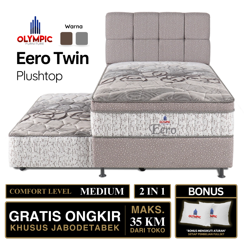 Kasur Springbed Sorong 2in1 2 in 1 Eero Twin Olympic Springbed Plushtop / Kasur Sorong / Kasur Tingk