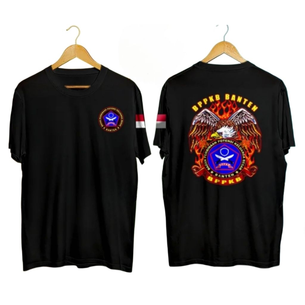 KAOS HITAM  BPPKB BANTEN Motif Elang  T-shirt Pria Distro Ormas