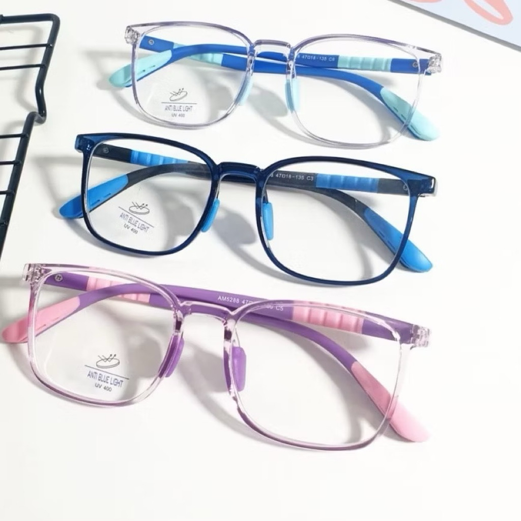 Frame Kacamata 5288 Anak Laki Laki Perempuan Muka Kecil Lensa Photocromic Anti Radiasi Blueray Bluec