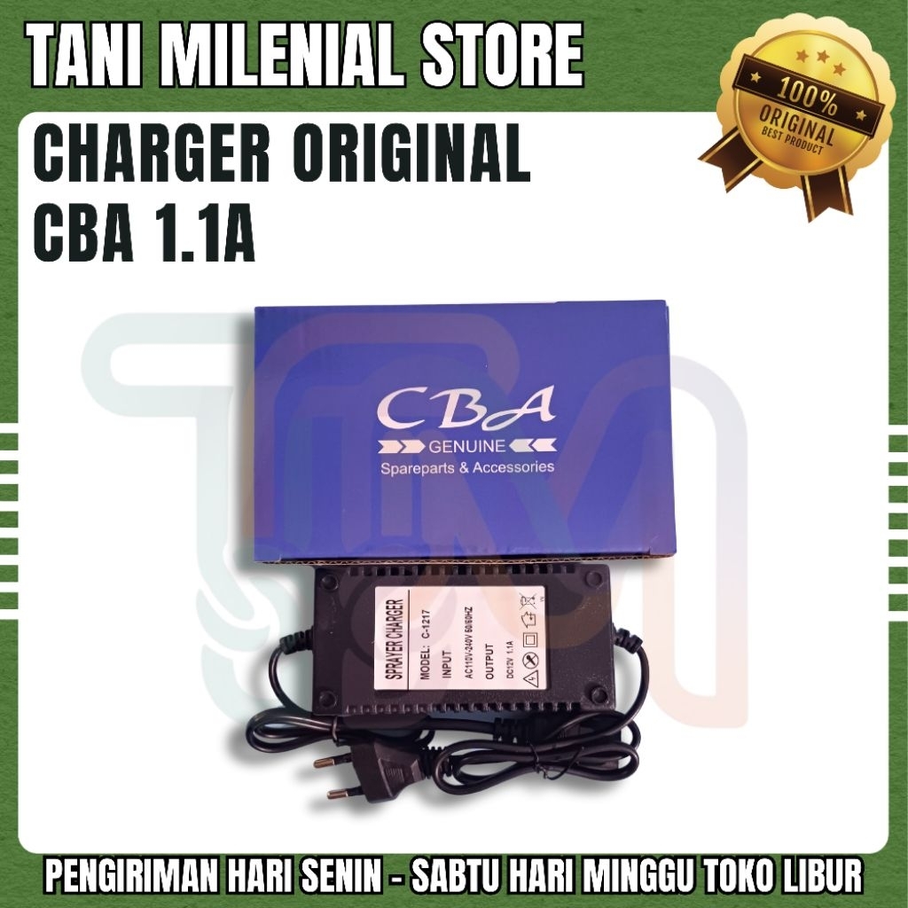 Charger Aki CBA original Tangki pompa elektrik 12V Cas electric battery sprayer 12Volt
