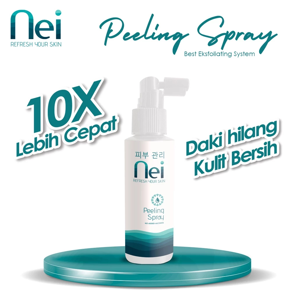 NEI Peeling Spray Penghilang Daki dan Kulit Mati Pemutih Leher Hitam Ketiak Perontok Daki Seluruh Ba