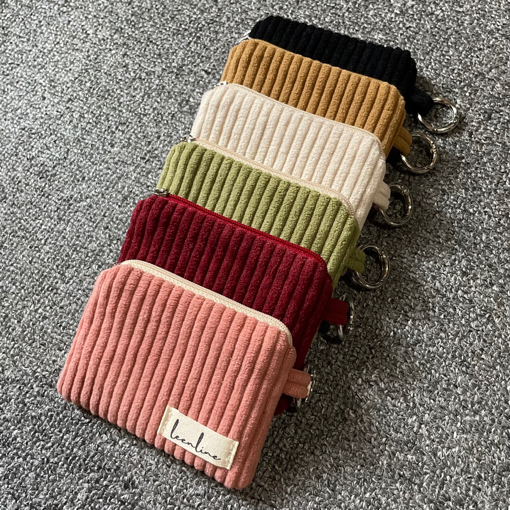 LeenLine Corduroy Mini Coin Purse Dompet Koin Airpod Case
