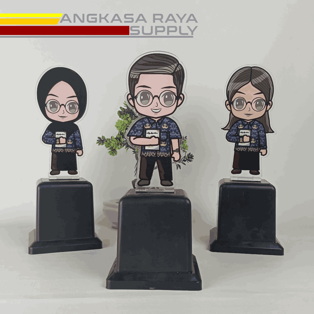 Piala akrilik hari guru (KACAMATA KOPRI)-piala seragam KOPRI KACAMATA hari guru-piala karakter guru-