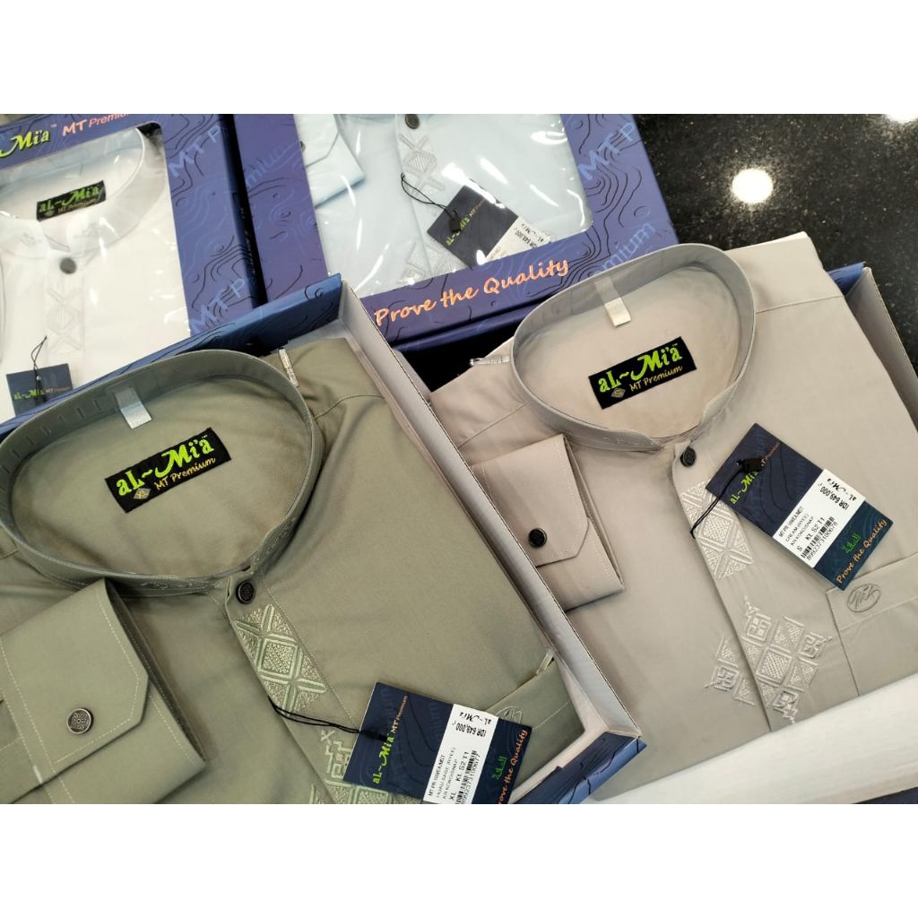 baju Koko almia mt premium lengan panjang MST 100% almia original new baju Koko almia