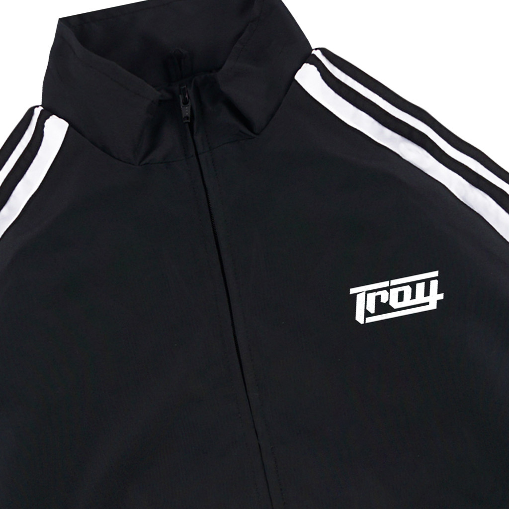 Troy Company Jacket Tracktop Black White Fast - Jaket Tracktop Hitam Putih JTT 3314