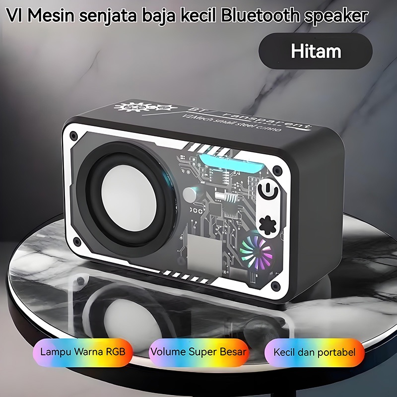 Multifungsi mini speaker Bluetooth Cyberpunk Bluetooth Speaker Double Subwoofer Music Speaker Salon 