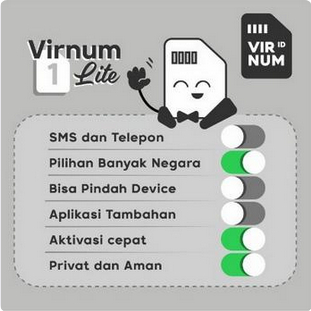 READY Sim Card Virnum Id Nomor Handphone Luar Negeri / Internasional