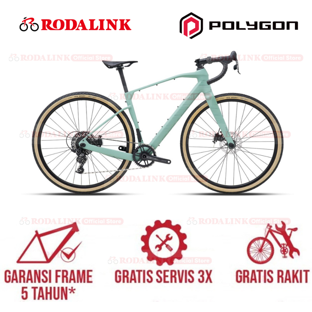 Polygon Sepeda Gravel Tambora G5 - Carbon Frame & Fork, All Road Bike 1x11 Speed