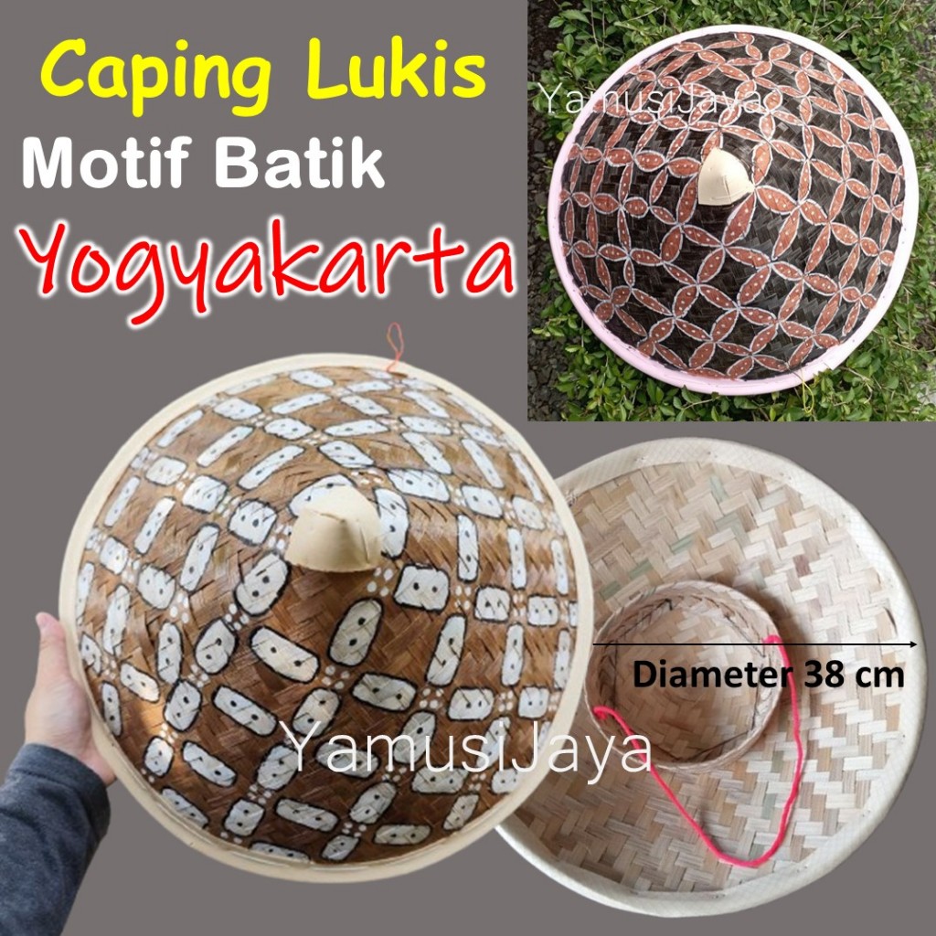 Caping Lukis - Topi Caping Petani Motif Batik Yogyakarta - Tudung Topi Petani