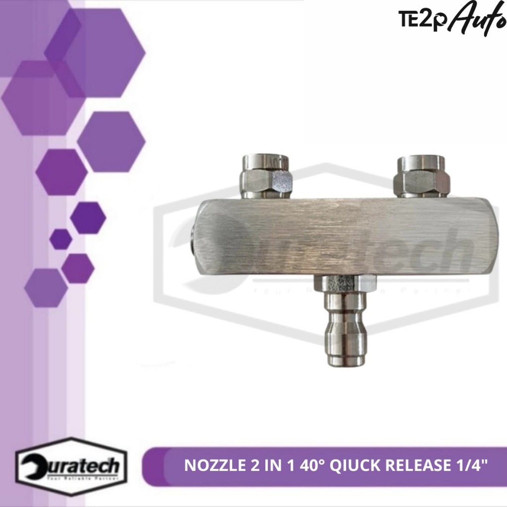Te2p Auto Nozzle Tip 2in1 40° Ujung Semprotan Gun Penyemprot Nosel 2 Mata Quick Release Adaptor 1/4"