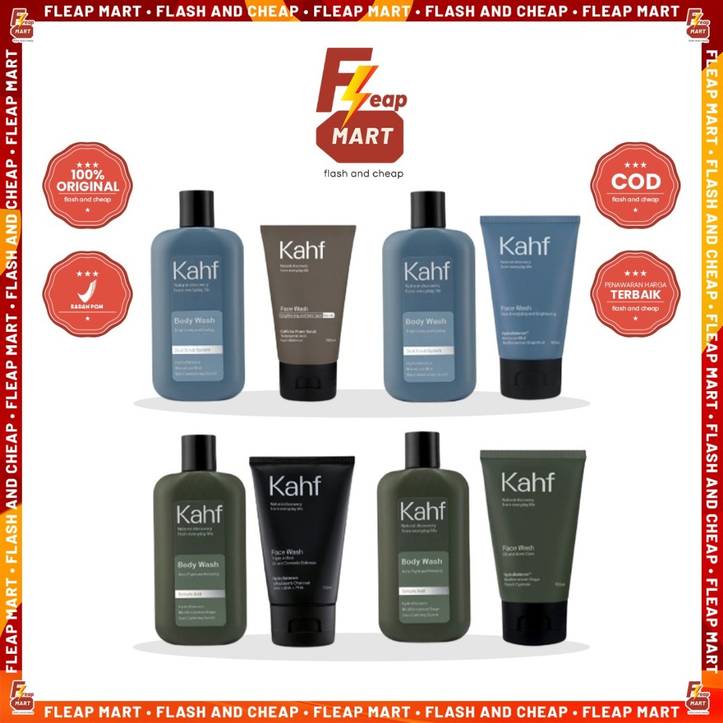 KAHF Paket Cleansing Isi 2  - Face Wash & Body Wash Anti Acne