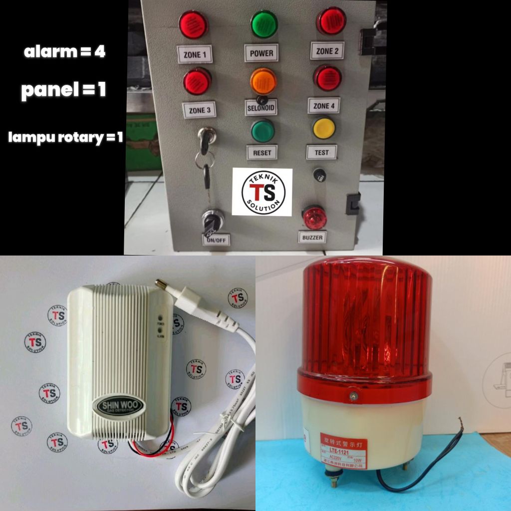 Panel Gas Detector 4zone+alarm+lampu rotary
