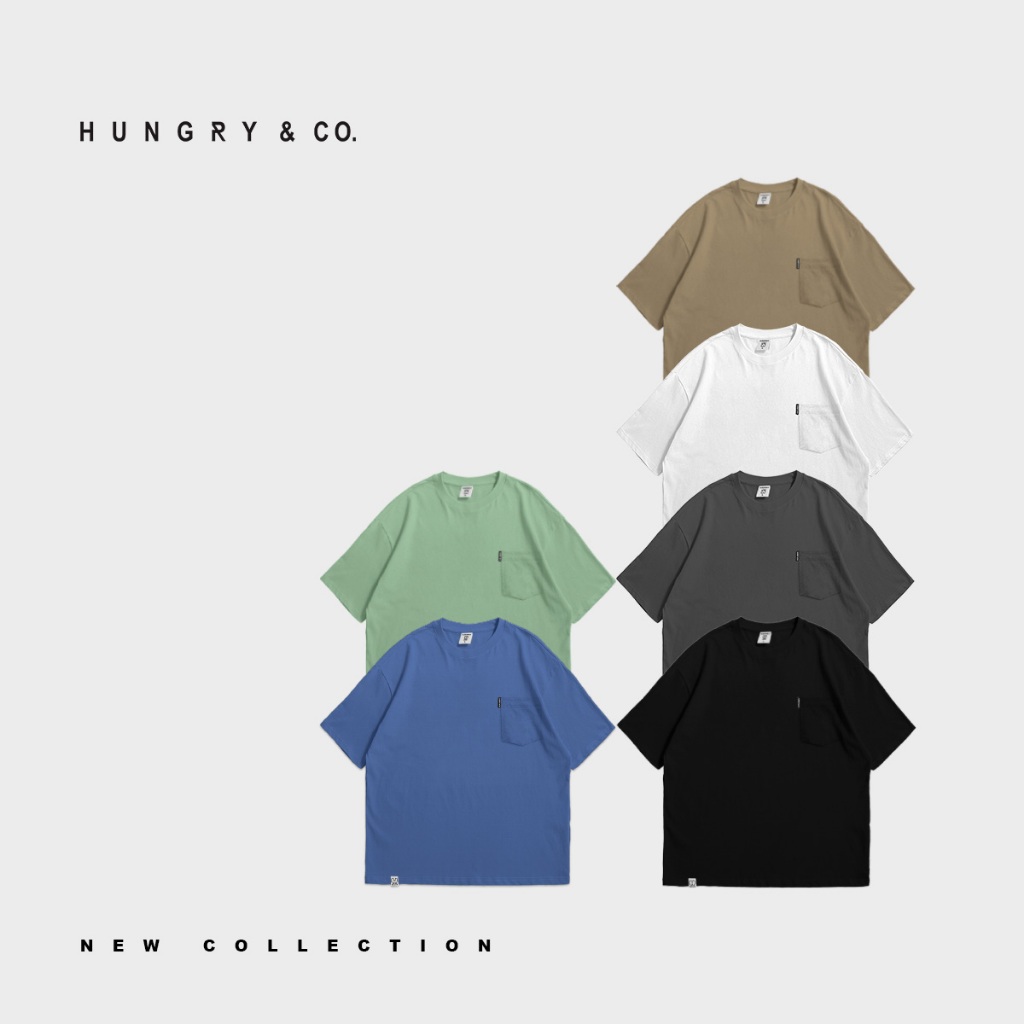 T-shirt Pria Oversize  Pocket Polos / Baju SAKU / Kaos Pria Kantong Hungry&co
