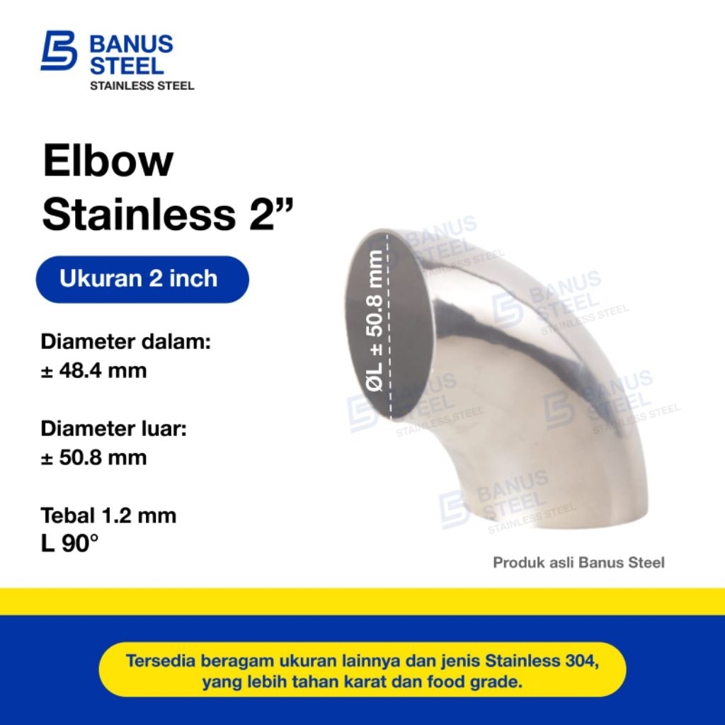 Elbow stainless 2 inch 304 elbow stainless 304 sambungan pipa