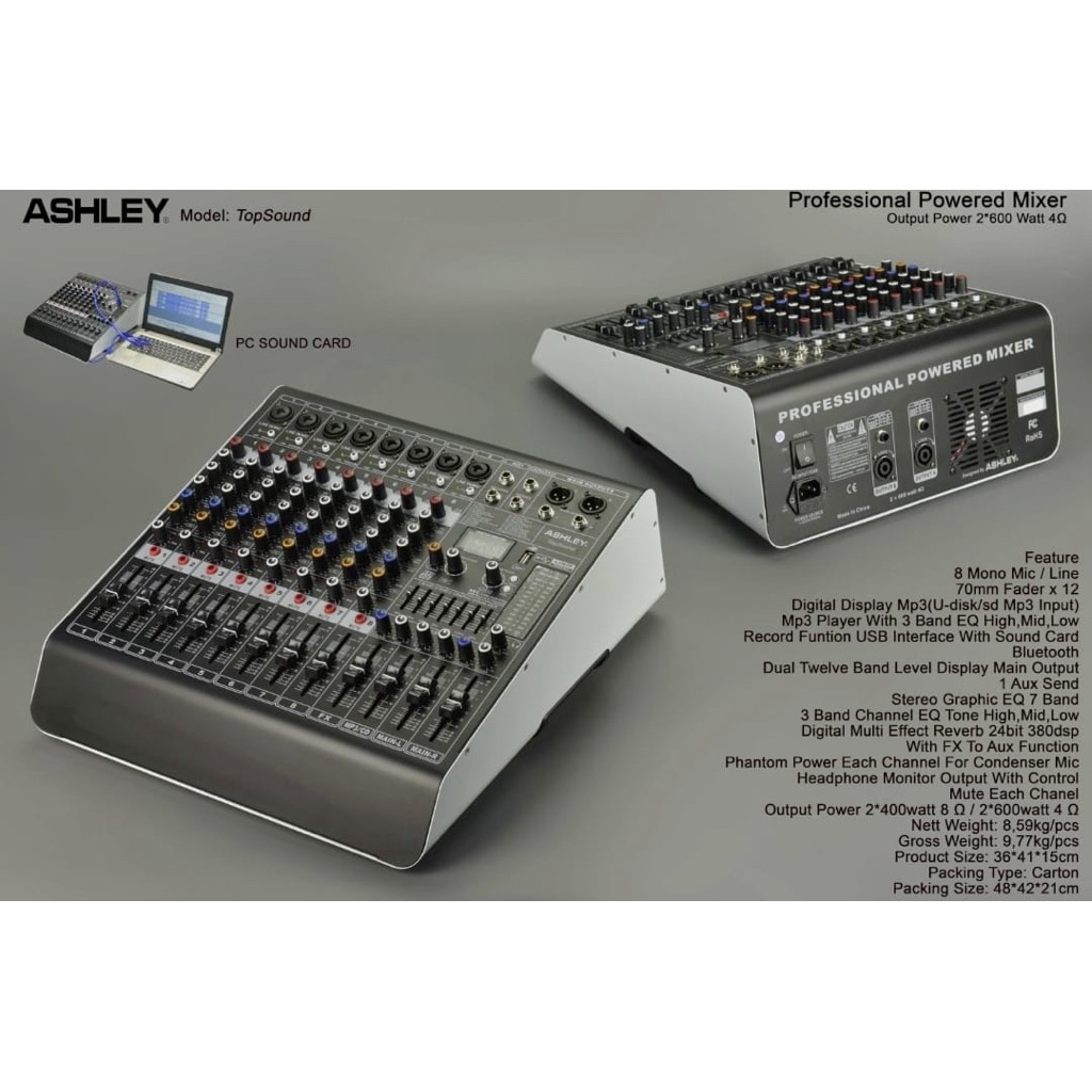 Power mixer Ashley top sound series original pc sound card